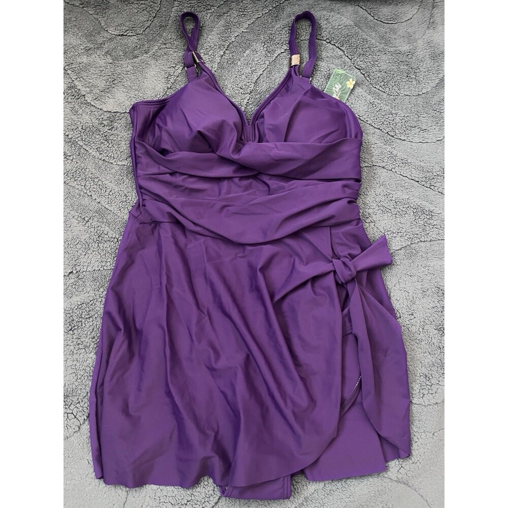 New Women’s One Piece Swim Dress Purple Size Large